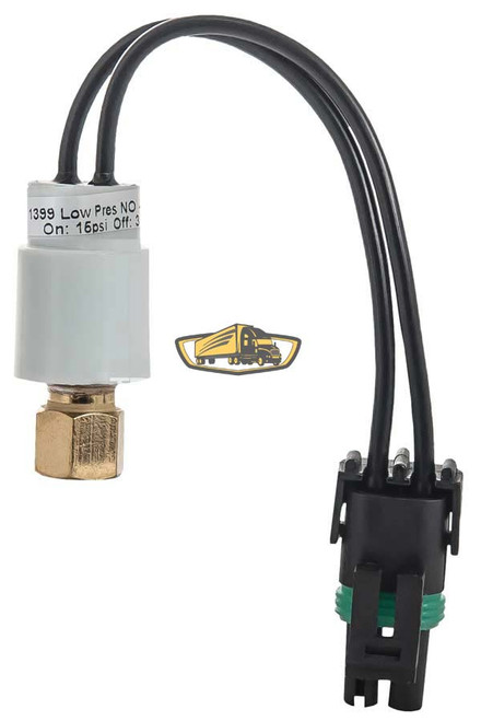 TruckAir Parts 11-2668 - Low Pressure Switch 35 PSI Cut On 15 PSI Cut Off Normally Open 7/16"-20 Female with 2 Wires